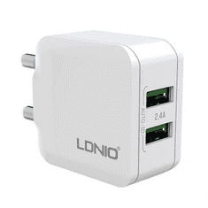 LDNIO A2201 2xUSB-A hálózati töltő + USB-C kábel fehér (A2201 Type C)