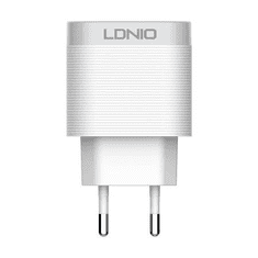 LDNIO A303Q USB-A hálózati töltő 18W + Lightning kábel fehér (A303Q Lightning)