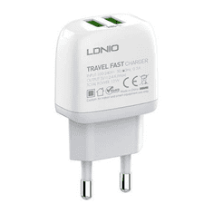 LDNIO A2219 2x USB-A hálózati töltő + USB-A-MicroUSB kábel (5905316141759) (A2219 Micro)