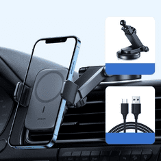 Joyroom Autós Vezeték Nélküli Töltő MagSafe 15W, Fekete
