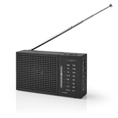 Nedis hordozható FM Rádió fekete (RDFM1200BK) (RDFM1200BK)