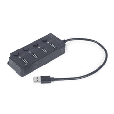 Gembird USB-A HUB 4 portos fekete (UHB-U3P1U2P3P-01) (UHB-U3P1U2P3P-01)