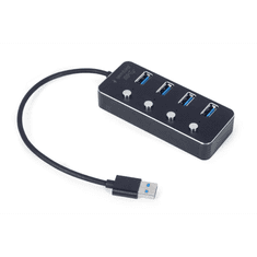 Gembird USB 3.0 HUB 4 portos fekete (UHB-U3P4P-01) (UHB-U3P4P-01)