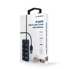 Gembird USB 3.0 HUB 4 portos fekete (UHB-U3P4P-01) (UHB-U3P4P-01)