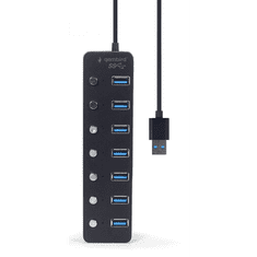Gembird USB 3.0 HUB 7 portos fekete (UHB-U3P7P-01) (UHB-U3P7P-01)