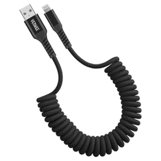 Yenkee YCU 502 BK USB-A - Lightning csavart adat-, és töltőkábel fekete (YCU 502 BK)