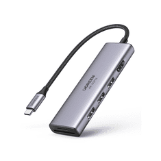 Ugreen CM511 5 az 1-ben adapter USB-C hub 3 porthoz USB3.0, HDMI, TF, SD, szürke (60383) (UG60383)