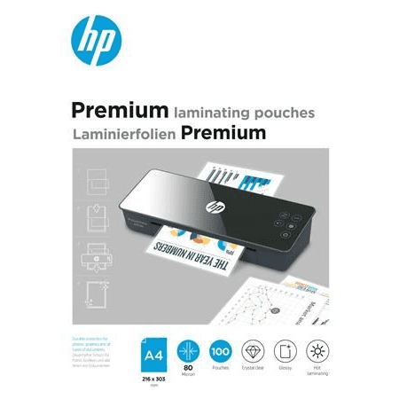 HP Premium Meleglamináló fólia, A4, 80 mikron fényes, 100 db (9123) (hp9123)