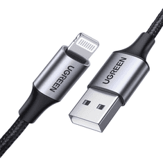 Ugreen US199 USB-A – Lightning kábel 2.4A 1m fekete (60156) (60156)