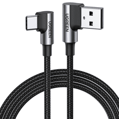 Ugreen US176 USB-A - USB-C kábel 3A 3m fekete(70875 (70875)