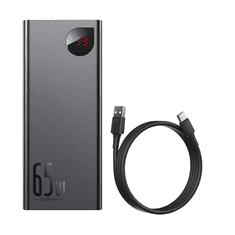 BASEUS Adaman Metal 20000mAh PD QC 3.0 65W, 2xUSB + USB-C + micro USB Powerbank fekete (PPIMDA-D01) (PPIMDA-D01)