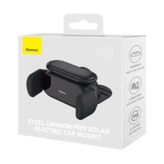 BASEUS Car Mount Steel Cannon Pro Solar Electric phone holder fits from 5.4 to 6.7 inch, Black (SUGP010001) (SUGP010001)