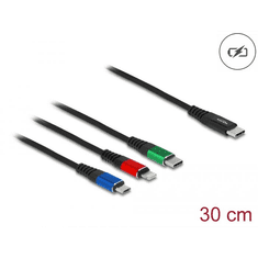 DELOCK 86820 3az1-ben USB Type-C - Lightning/MicroUSB/USB Type-C töltőkábel 30cm fekete (delock86820)