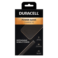 Duracell Powerbank Charge 10 10000mAh 18W PD fekete (DRPB3010A) (DRPB3010A)