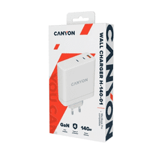 Canyon H-140-01 GaN hálózati gyorstöltő fehér (CND-CHA140W01) (CND-CHA140W01)