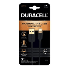 Duracell USB - Micro USB kábel 1m fekete (USB7013A) (USB7013A)
