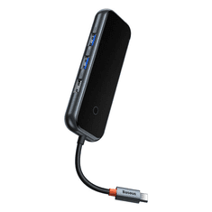 BASEUS AcmeJoy 5 az 1-ben Hub USB-C - 2xUSB 3.0 USB 2.0 USB-C PD RJ45 sötétszürke (WKJZ010113) (WKJZ010113)