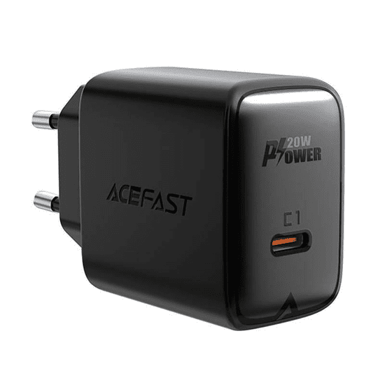 AceFast A1 hálózati töltő 1xUSB-C, 20W fekete (A1-black)