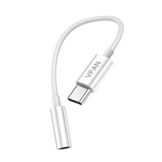 Vipfan L08 USB-C és mini jack 3.5mm AUX kábel 10cm fehér (L08) (L08)