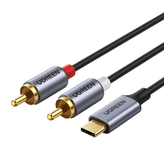 Ugreen CM451 USB-C --> 2x RCA (Cinch) 1.5m fekete (20193) (UG20193)