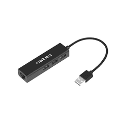 Natec Dragonfly USB 2.0 Hub 3 port fekete (NHU-1413) (NHU-1413)