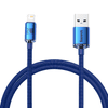 Baseus Crystal Shine USB-Lightning töltőkábel , 2,4A, 1.2 m, kék (CAJY000003)