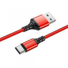 Borofone BX54 Type-C - USB-A textil bevonatú kábel 1m piros-fekete (1375735) (Borofone1375735)