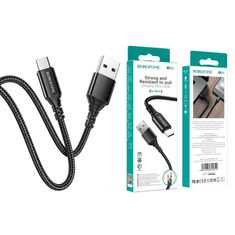 Borofone BX54 MicroUSB - USB-A textil bevonatú kábel 1m fekete (1380765) (Borofone1380765)