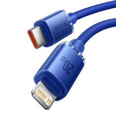 BASEUS Crystal Shine USB-C Lightning töltőkábel, 20W, PD, 2m, kék (CAJY000303) (CAJY000303)