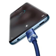 BASEUS Crystal Shine USB-C-USB-C kábel, 100W, 2m, kék (CAJY000703) (CAJY000703)