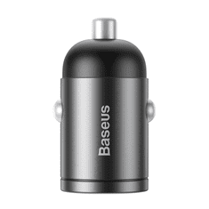 BASEUS Tiny Star mini autós töltő, USB, QC 3.0, 30W, szürke (VCHX-A0G) (VCHX-A0G)