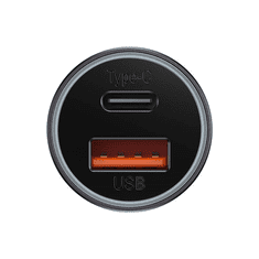 BASEUS Golden Contactor Max autós töltő USB + USB-C 60W szürke (CGJM000113) (CGJM000113)