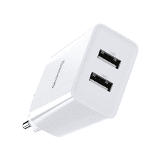 BASEUS speed mini adapter, 2x USB, 2A, 10,5W, fehér (CCFS-R02) (CCFS-R02)