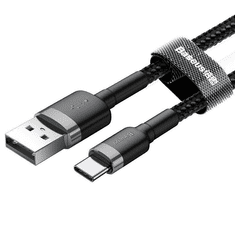 BASEUS Cafule USB-USB-C töltőkábel 2A, 3m, szürke-fekete (CATKLF-UG1) (CATKLF-UG1)