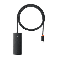 BASEUS Lite Series Hub 4in1 apater USB-C 4x USB 3.0 + USB-C 1m fekete (WKQX030401) (WKQX030401)
