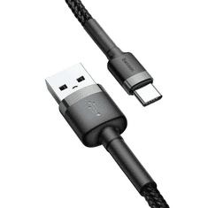 Baseus Cafule USB-USB-C töltőkábel 2A, 2m, szürke-fekete (CATKLF-CG1)