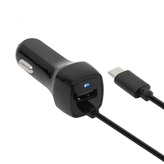 Somogyi SAU 24C autós töltő USB aljzat + USB-C csatlakozó (spirál vezetéken) (SAU 24C)