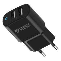 Yenkee YAC 2024 kettős USB hálózati töltő fekete (YAC 2024)