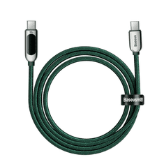 BASEUS Baseus USB-C–USB-C kábel kijelzővel, 100W, 2m, zöld (CATSK-C06)