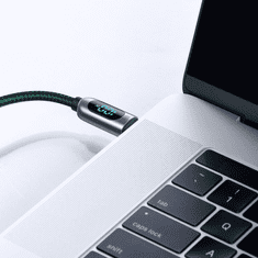 BASEUS Baseus USB-C–USB-C kábel kijelzővel, 100W, 2m, zöld (CATSK-C06)