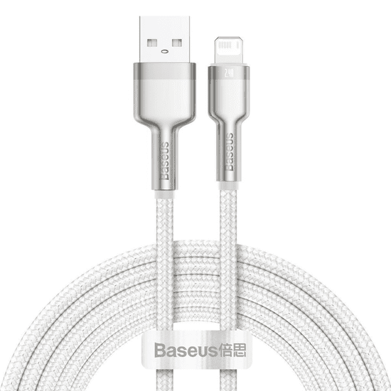 BASEUS Cafule USB Lightning töltőkábel, 2,4A, 2m, fehér (CALJK-B02) (CALJK-B02)