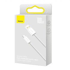 BASEUS Dynamic Series USB – USB-C kábel 100W 1m fehér (CALD000602) (CALD000602)