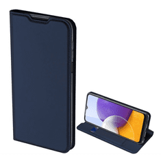 Dux Ducis SKIN PRO tok álló, bőr hatású (FLIP, oldalra nyíló, bankkártya tartó, asztali tartó funkció) SÖTÉTKÉK [Samsung Galaxy A22 5G (SM-A226)] (5996591085821)