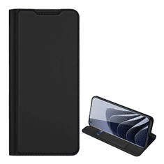 Dux Ducis SKIN PRO tok álló, bőr hatású (FLIP, oldalra nyíló, bankkártya tartó, asztali tartó funkció) FEKETE [OnePlus 10 Pro 5G] (5996591153155)