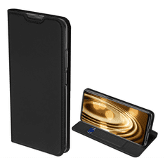 Dux Ducis SKIN PRO tok álló, bőr hatású (FLIP, oldalra nyíló, bankkártya tartó, asztali tartó funkció) FEKETE [Xiaomi Redmi Note 9 5G] (5996591035291)