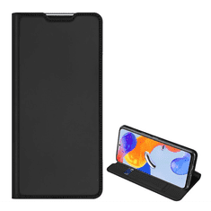 Dux Ducis SKIN PRO tok álló, bőr hatású (FLIP, oldalra nyíló, bankkártya tartó, asztali tartó funkció) FEKETE [Xiaomi Redmi Note 11 Pro] (5996591207414)