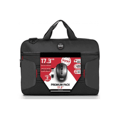 Port Designs Notebook táska vezeték nélküli egérrel 501874, PREMIUM PACK : Laptop case & wireless mouse 17.3" (501874)