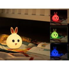 Tracer Bunny, RGB LED, 5 színtónus, 4 világítási mód, Vezeték nélküli, Éjszakai lámpa