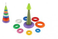 Teddies Puzzle piramis gyűrűkkel műanyag 2 színű hálós 15x31cm 12m+