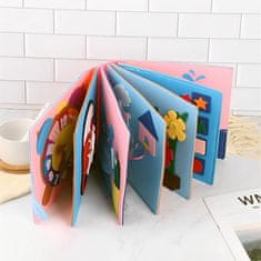 Shopdbest Montessori interaktív 3D érzékszervi babakönyv: pamutból és puha filcből a tanulásért és szórakozásért - Puha és tartós, ideális hosszú utazásokhoz és várószobákhoz
